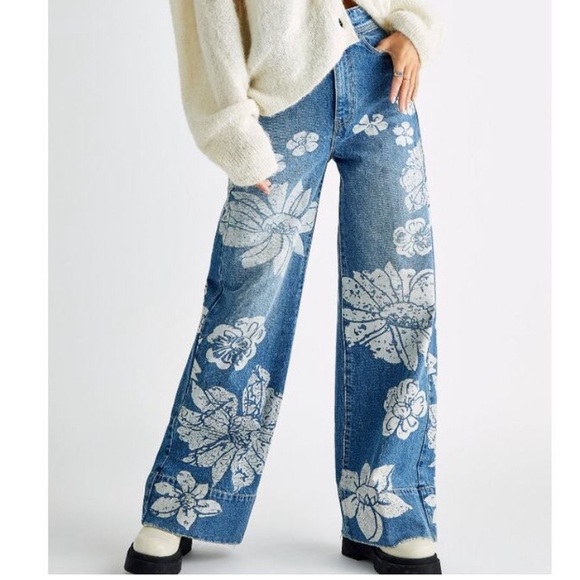Free People Denim - Free People Talia Trouser Flare Jeans in Blue